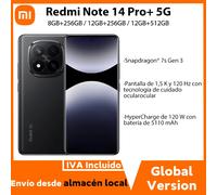 【Marchio+】 Xiaomi Redmi Note 14 Pro+ Smartphone 5G Fotocamera AI da 200 MP Snapdragon ® Display AMOLED 7s Gen 3 120W HyperCharge 6.67