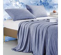 Marchpower Arc-Chill® - Coperta di raffreddamento estiva, sensazione fredda Q-Max 0,4, coperta fredda a doppio lato, rinfrescante per letto, divano, viaggio, 130 x 170 cm, blu