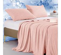 Marchpower Arc-Chill® - Coperta di raffreddamento estiva, sensazione fredda Q-Max 0,4, coperta fredda a doppio lato, rinfrescante per letto, divano, viaggio, 130 x 170 cm, colore: rosa