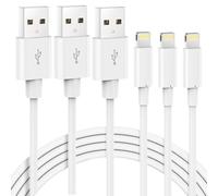 Marchpower Cavo di ricarica per iPhone, confezione da 3 pezzi, 1,8 m, certificato MFi, USB A, cavo di ricarica per iPhone, lungo e resistente, per iPhone 14, 13, 12, 11, Pro Max, Mini SE, 10 X, Xs Max