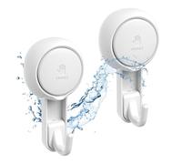 Marchpower Ganci a ventosa, senza trapano, 2PC di ganci a muro a vuoto extra forti fino a 5Kg riutilizzabili per appendere cucina bagno finestra