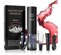 Marchpower - Set apribottiglie elettrico 5 in 1, cavatappi ricaricabile, con tagliacapsule, versatore e tappo sottovuoto, accessori per vino, regalo per Natale, San Valentino, festa del papà