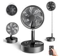 Marchpower Ventilatore a Piantana Silenzioso con Telecomando, Ventilatore da Tavolo Portatile Luce Notturna Pieghevole Regolabile Timer con 4 Velocità dell'aria e Modalità Aromaterapia