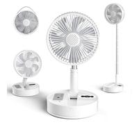 Marchpower Ventilatore a Piantana Silenzioso con Telecomando, Ventilatore da Tavolo Portatile Luce Notturna Pieghevole Regolabile Timer con 4 Velocità dell'aria e Modalità Aromaterapia