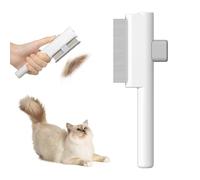 Marchul Pettine antipulci per gatti e cani, pettine autopulente per gatti a pelo lungo e corto, spazzola per la toelettatura dei gatti con pulsante di rilascio e denti rotondi in metallo per massaggi