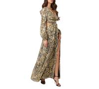 Marciano Guess abito lungo Leopard con cut out nero oro 40