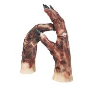 Marciume Zombie Osso Mani Halloween Horror Zombie Mani Scheletro Guanti Mani Mostro Spaventoso Adulto Halloween Cosplay Guanti, Marrone, taglia unica