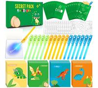 MarckersHome Penna segreta Invisibile e Taccuino,16 Dinosauro Gadget Compleanno Bambini, Bomboniere,Giocattoli Pignatta, Regalini ragazzo