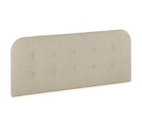 marcKonfort Testiera Rivestita in Tela Saona 140x60 cm Color Beige, Imbottita con spuma, para cama 135 cm, Bottoni capitonné, 8 cm di Spessore, Include harware per Il Fissaggio alla Parete