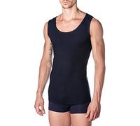 marcLuis - Canotta Spalla Larga in Cotone bielastico per Una Perfetta vestibilità e senzazione Avvolgente sulla Pelle, Confezione da 3 Pezzi, Colore: Blu, Taglia M