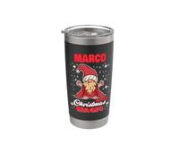 Marco fa il nome magico di Natale Marco Gnome Bicchiere termico in acciaio inox doppia parete