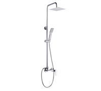 Marco Mammoliti | Colonna Doccia Sabhina con Miscelatore Monocomando, Soffione Quadrato e Doccetta 3 Getti, Cromo, 125x47x25cm