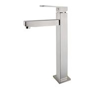 Marco Mammoliti | Miscelatore Lavabo Bagno Monocomando Silene Cromo in Ottone, Altezza Bocca 245mm, Piletta Click-Clack Inclusa, 33x15x4,5cm