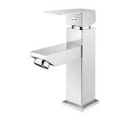 Marco Mammoliti | Miscelatore Monocomando Lavabo Silene in Ottone Cromo con Asta Saltarello e Piletta, Altezza Bocca 98mm, 16,5x12x4,5cm