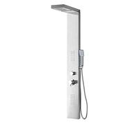 Marco Mammoliti | Pannello Doccia Malya in Acciaio Inox con Cascata Integrata e 4 Funzioni, 151x50x18cm