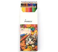 MARCO Matite colorate a olio, 24 colori, per adulti e artisti, pre-temperate, infrangibili, in legno di alta qualità, per pittura, disegno, scuola e arte
