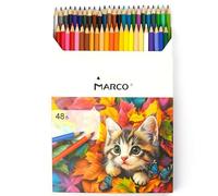 MARCO Matite colorate a olio, 48 colori, pre-appuntite e infrangibili, set premium per adulti e artisti, ideali per pittura, disegno, scuola e arte