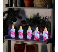 Marco Paul - Confezione da 5 luci a LED tremolanti a batteria, con timer automatico, per interni ed esterni, festività, decorazioni per la casa e il giardino