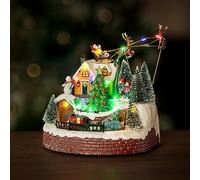 Marco Paul - Decorazione natalizia che si illumina con villaggio di Natale, treno, decorazioni natalizie in movimento, decorazioni natalizie per tavolo, davanzale, decorazioni natalizie