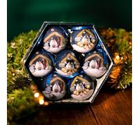 Marco Paul - Set di 7 decorazioni natalizie per presepe, palline di Natale, grandi decorazioni per albero di Natale, decorazioni natalizie per interni