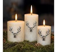 Marco Paul - Set di perni per candele a forma di cervo, set regalo decorativo, candele a lunga combustione, candele a lunga combustione, con corna di cervo, decorazione per la casa, regalo di nozze, 3