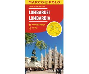 Marco Polo Lombardy Travel Map | Road Trips, Top Sights, Scenic Routes, Folded Map