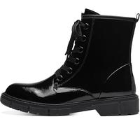 MARCO TOZZI stivaletti da donna piatti con allacciatura e zip color nero (black patent) 39 EU