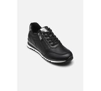 MARCO TOZZI Sneakers Donna Basse in Pelle Sintetica con Lacci e Zip, Black/Gun Mtl, 36 EU