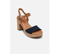 MARCO TOZZI Sandali Donna con Tacco Zeppa Cinturino Regolabile, Blu (Navy Comb), 39 EU