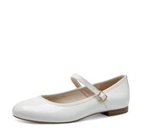 MARCO TOZZI Ballerine da Donna vegane con Cinturini Color Bianco (White Patent) 39 EU