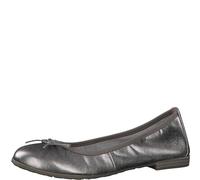 MARCO TOZZI Ballerine Donna in Pelle con Fiocco, Argento (Pewter), 39 EU
