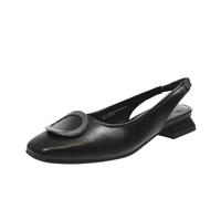 Marco Tozzi Ballerine In Pelle Con Tacco Nero - Taglia 37 [23.2cm] Scarpe Donna
