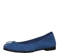 MARCO TOZZI Block Heel, Plantare Soft Feel Me in Pelle di Alta qualità, Ideale per Lavoro e Tempo Libero 2-2-22100-20, Ballerine Donna, Blu Royal Nubuck, 37 EU