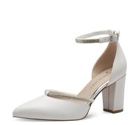 MARCO TOZZI by Guido Maria Kretschmer Décolleté Donna con Cinturino con Dettagli Glitterati a Punta, Bianco (Weiß), 40 EU