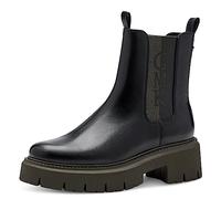 MARCO TOZZI by Guido Maria Kretschmer Stivaletti Chelsea Donna in Pelle Sintetica Zeppa, Nero (Black/Khaki), 42 EU