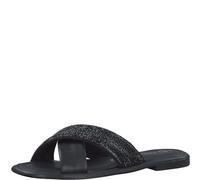 MARCO TOZZI Ciabattine Donna in Pelle Cinturino Incrociato, Nero (Black Comb), 39 EU