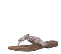MARCO TOZZI Ciabattine Donna in Pelle con Decorazione di Fiori, Beige (Powder Comb), 37 EU