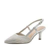 Marco Tozzi Décolleté da Donna Morbido Plantare Feel Me Fodera Morbida alla Moda, Metallico (Silver), 37 EU