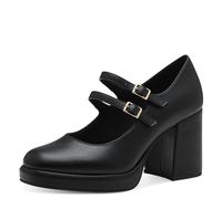 MARCO TOZZI Décolleté Donna con Cinturino con Zeppa Vegane, Nero (Schwarz), 40 EU