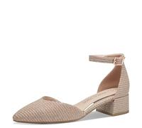 MARCO TOZZI Décolleté Donna con Cinturino Glitterate Vegane, Metallico (Rose Metallic), 39 EU