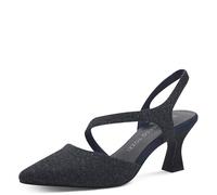 MARCO TOZZI Décolleté Slingback Donna a Punta Vegane, Blu (Navy Metallic), 39 EU