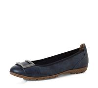 MARCO TOZZI Donna Ballerine Morbido Feel Me Plantare Morbida Fodera Interna Confortevole, Blu (Navy), 36 EU