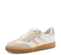 Marco Tozzi Donna Sneaker Morbida Feel Me Soletta Estraibile Morbida Fodera Interna Vegano Moderno, Bianco (White/Gold), 38 EU
