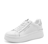 MARCO TOZZI Donna Sneaker Morbida Soletta Feel Me Estraibile Morbida Fodera Interna alla Moda, Bianco (White/Silver), 38 EU