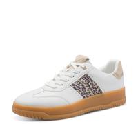 MARCO TOZZI Donna Sneaker Soletta Feel Me Morbida Fodera Interna Morbida alla Moda, Bianco (White/Leo), 38 EU
