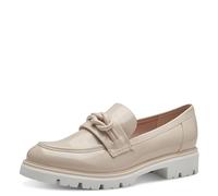 MARCO TOZZI Mocassini Donna con Tacco con Zeppa Vegani, Bianco sporco (Powder Patent), 41 EU