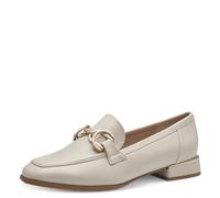 MARCO TOZZI Mocassini Donna con Tacco Eleganti Vegani, Beige (Cream), 39 EU