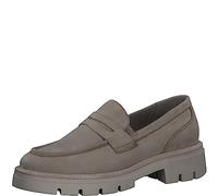 MARCO TOZZI Mocassini Donna con Zeppa in Pelle Classici, Taupe Nubuck, 41 EU
