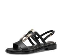 MARCO TOZZI Donna Sandalo morbido Feel Me plantare fodera morbida Vegano Alla moda, nero (BLACK/LEO), 39 EU