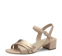 Marco Tozzi Sandali da Donna con Tacco con Percentuale di Pelle Elegante, Powder Comb, 37 EU